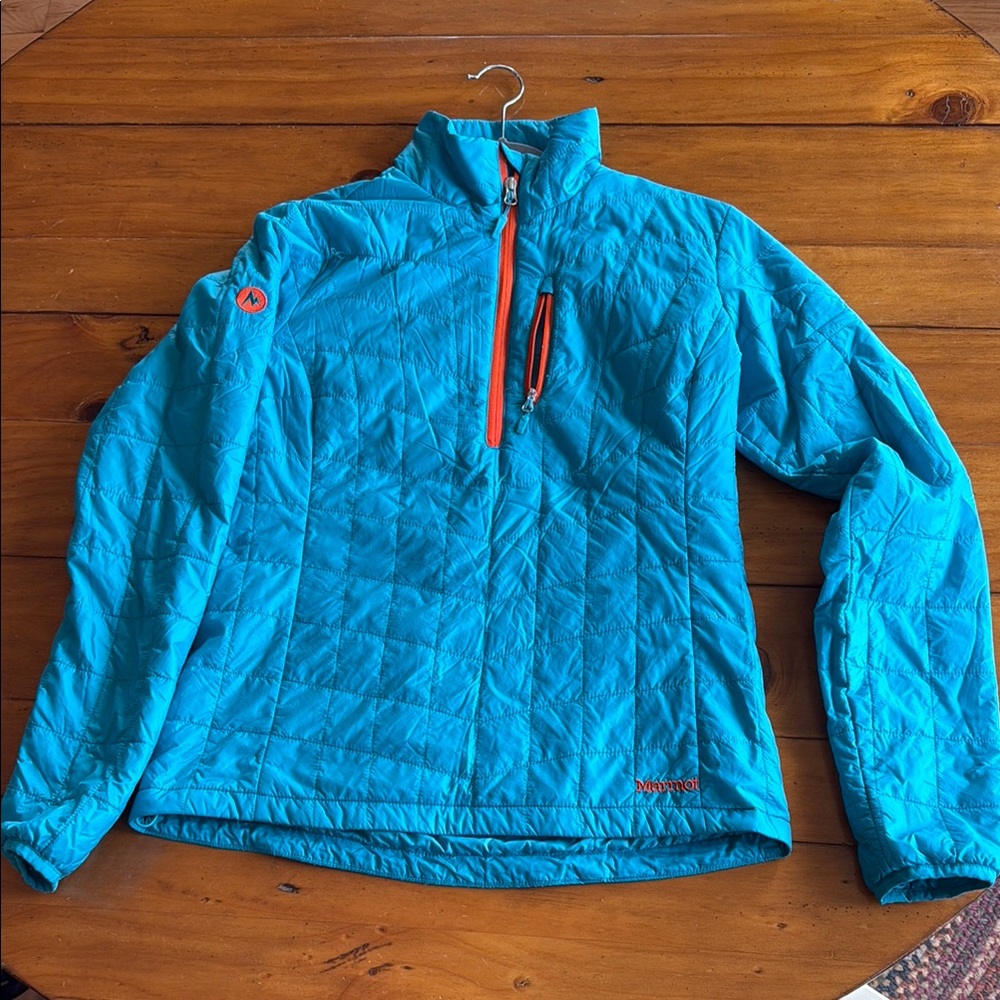 Marmot Blue Jacket with Orange Accents